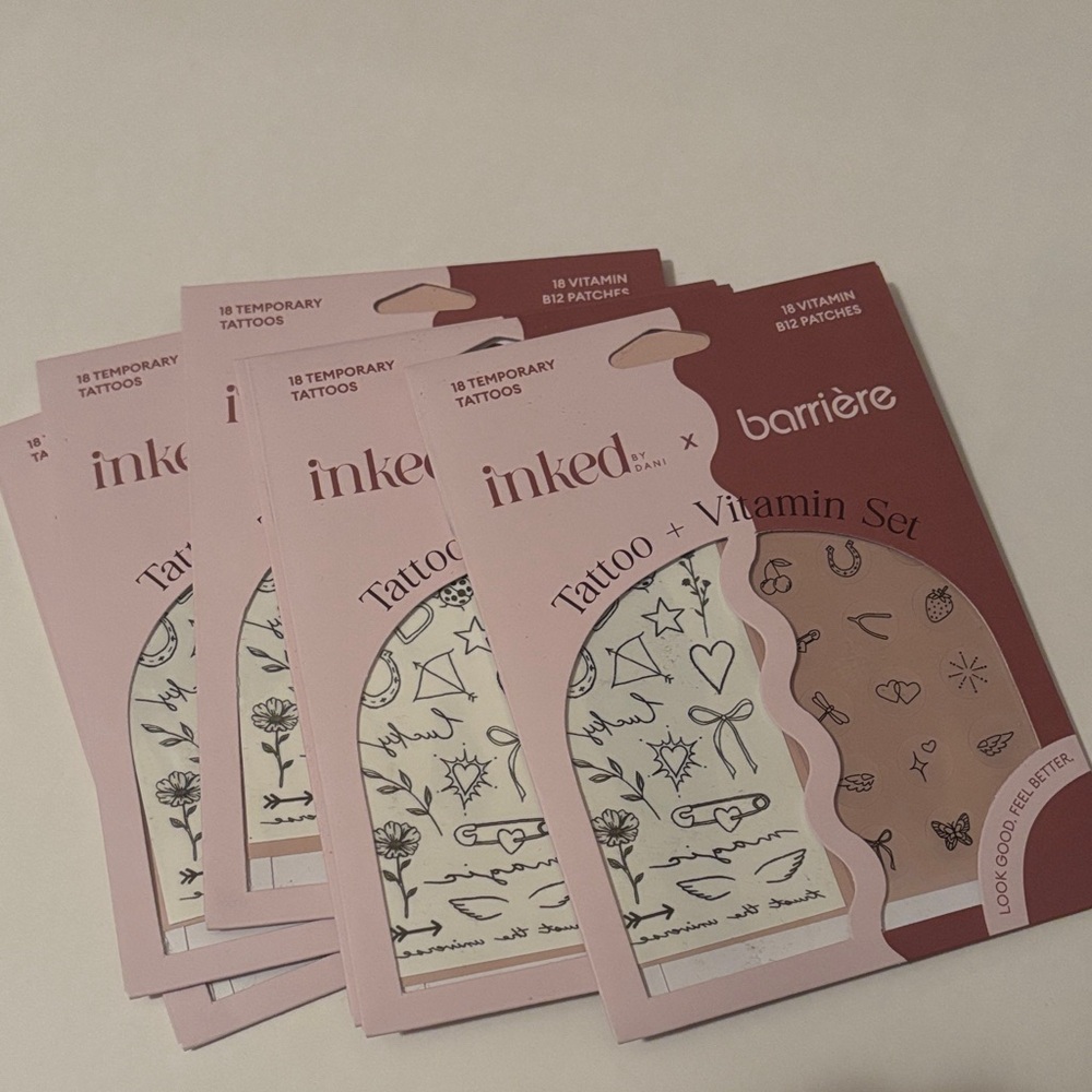 Inked x barriere | 18 Temporary Tattoos | Tattoo & Vitamin Set 18 B12 Patches 6